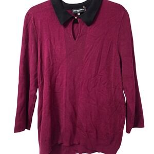 Karl‎ Lagerfeld burgundy keyhole sweater size XL